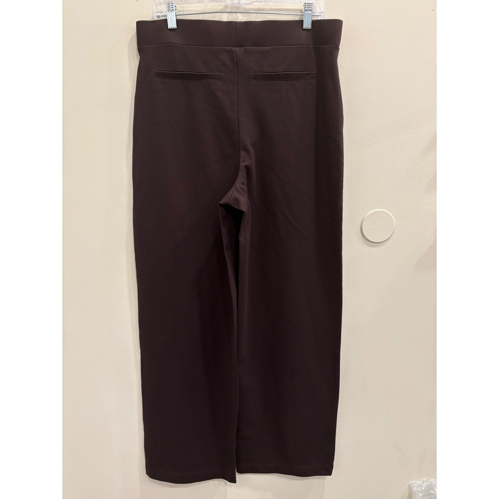 Quince Ultra-Stretch Ponte Wide Leg Pants Espresso Brown XL Minimalist Work New - Picture 3 of 8